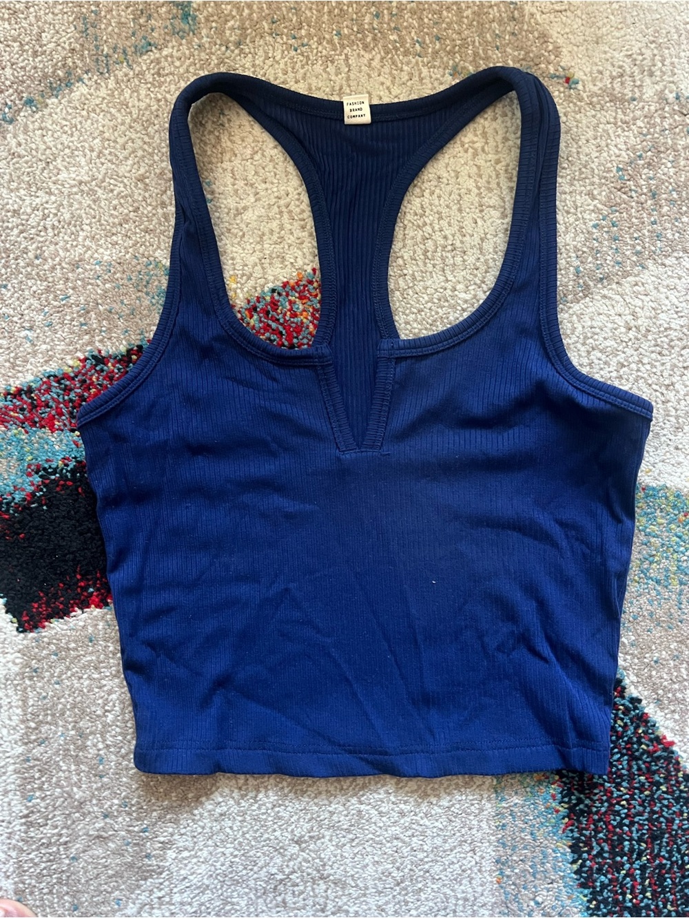 VGUC Fashion Brand Company Split Racerback Rib Tank Navy Size Medium